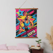Fittest Woman on Earth 2024 Wandteppich Mit Holzrahmen (Schlafzimmer)