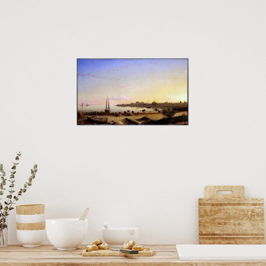 Fitz Henry Lane Bühne Fort Gloucester Harbor Poster (Küche)