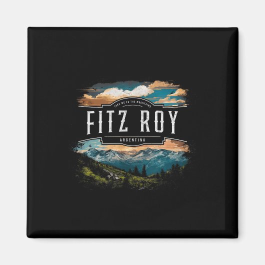 Fitz Roy Berge Argentinien Wandern Outdoor Vinta Magnet (Vorne)