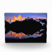 Fitz Roy Group spiegelt sich in Gletscherseen wide Fotoblock (Vorderseite)
