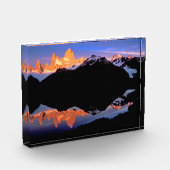 Fitz Roy Group spiegelt sich in Gletscherseen wide Fotoblock (Links)