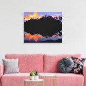 Fitz Roy Group spiegelt sich in Gletscherseen wide Leinwanddruck (Insitu (Wohnzimmer))