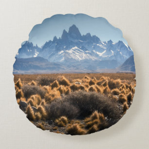 Fitz Roy, Patagonia, Argentinien Rundes Kissen