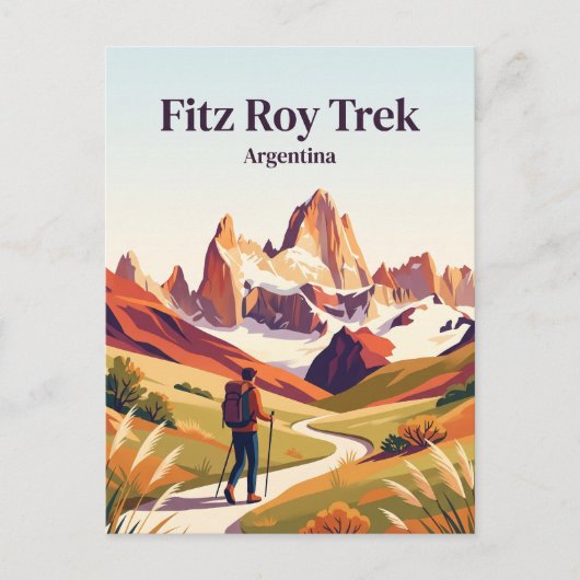 Fitz Roy Trek El Chaltén Argentinien Postkarte (Vorderseite)