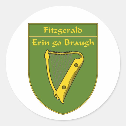Fitzgerald 1798 Flaggenschild Runder Aufkleber (Vorderseite)