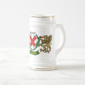 Fitzgerald Irish Shield Personalisiert Beer Stein Bierglas (VorderseiteRechts)