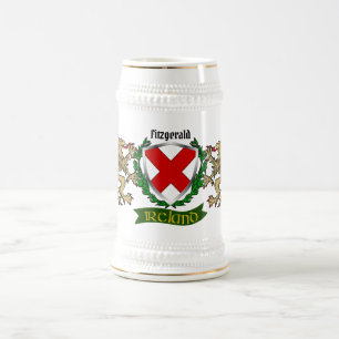 Fitzgerald Irish Shield Personalisiert Beer Stein Bierglas