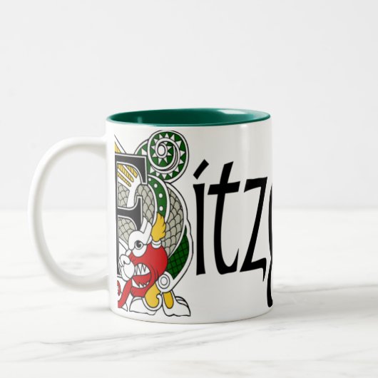Fitzgerald keltische Drache-Tasse Zweifarbige Tasse (Links)
