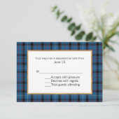 Fitzgerald Tartan Kariert Wedding RSVP Card (Stehend Vorderseite)