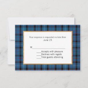 Fitzgerald Tartan Kariert Wedding RSVP Card Karte