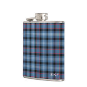Fitzgerald Tartan Monogram Blue und Black Kariert Flachmann (Links)