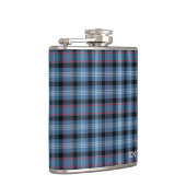Fitzgerald Tartan Monogram Blue und Black Kariert Flachmann (Rechts)
