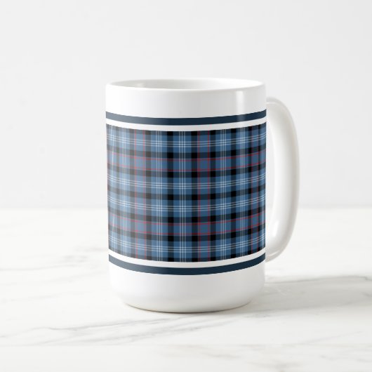 Fitzgerald Tartan Pattern Blue Irish Kariert Kaffeetasse (VorderseiteRechts)