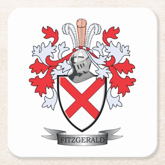 Fitzgerald Wappen Rechteckiger Pappuntersetzer (Vorderseite)