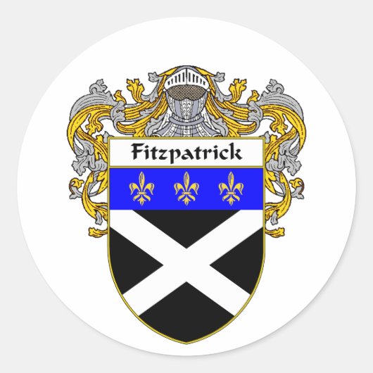 Fitzpatrick Coat of Arms (Mantled) Runder Aufkleber (Vorderseite)