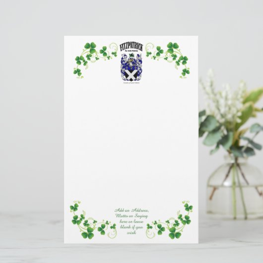 Fitzpatrick hat die Schreibpapierverkleidung angef Briefpapier (Stehend Vorderseite)