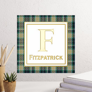 Fitzpatrick Tartan Karierte Monogram Foil Prints Foliendrucke