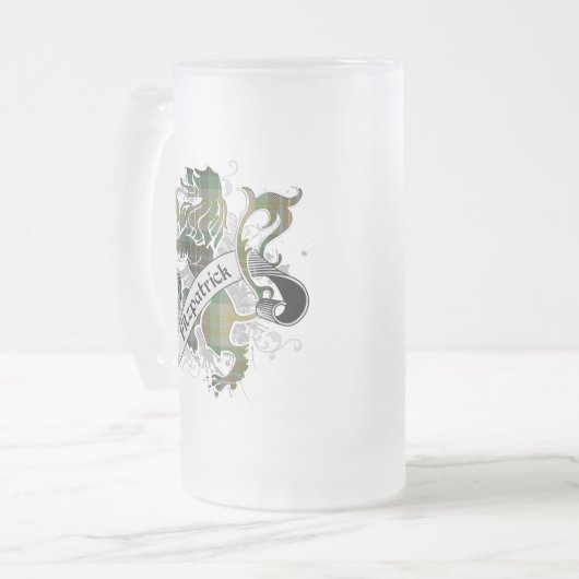 Fitzpatrick Tartan-Löwe Mattglas Bierglas (Vorderseite Links)