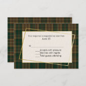 Fitzsimmons Tartan Kariert Wedding RSVP Card (Vorne/Hinten)