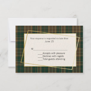 Fitzsimmons Tartan Kariert Wedding RSVP Card