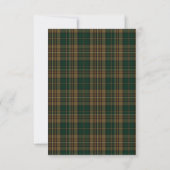 Fitzsimmons Tartan Kariert Wedding RSVP Card Karte (Rückseite)