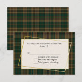 Fitzsimmons Tartan Kariert Wedding RSVP Card Karte (Vorne/Hinten)