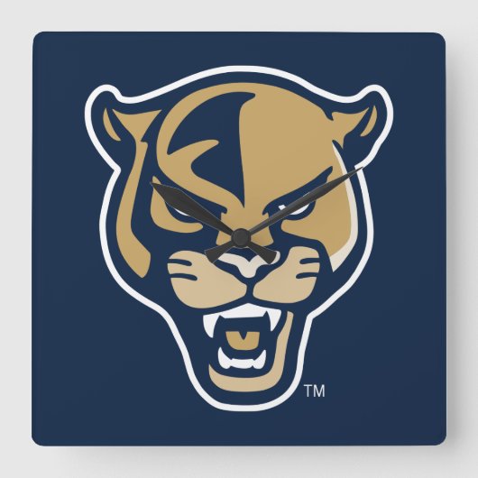 FIU Panther Head Quadratische Wanduhr (Vorderseite)