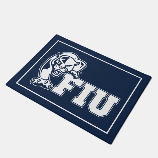 FIU-Panther - weißes Logo Fußmatte (Schrägansicht)