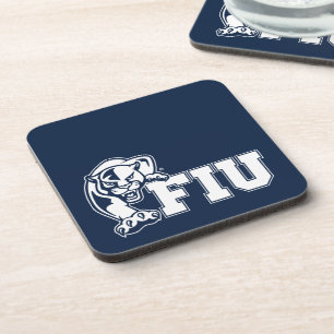 FIU-Panther - weißes Logo Getränkeuntersetzer
