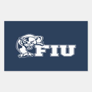 FIU-Panther - weißes Logo Rechteckiger Aufkleber