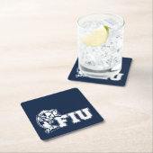 FIU-Panther - weißes Logo Rechteckiger Pappuntersetzer (Vor Ort)