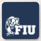 FIU Panthers - Weißes Logo Getränkeuntersetzer (Vorderseite)