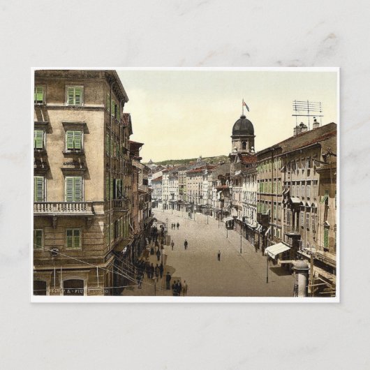 Fiume, der Corso, Kroatien, Österreich-Ungarn-Klas Postkarte (Vorderseite)