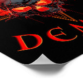 Fiunny Halloween Hell Demon Skull - Gotischer Horr Poster (Ecke)