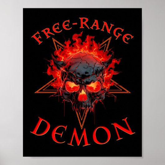 Fiunny Halloween Hell Demon Skull - Gotischer Horr Poster (Vorne)