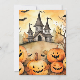Fiunny Jack O'Lanterns Bats Halloween Card Feiertagskarte