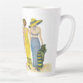 Five Beach Babe Friends auf einem großen 17" Milchtasse (Rechts)