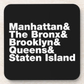 Five Boroughs ~ New York City Getränkeuntersetzer (Vorderseite)