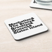 Five Boroughs ~ New York City Getränkeuntersetzer (Linke Seite)