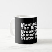 Five Boroughs ~ New York City Kaffeetasse (Vorderseite Links)