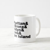 Five Boroughs ~ New York City Kaffeetasse (VorderseiteRechts)