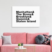Five Boroughs ~ New York City Leinwanddruck (Insitu (Wohnzimmer))