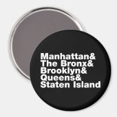 Five Boroughs ~ New York City Magnet (Vorderseite/Rückseite)