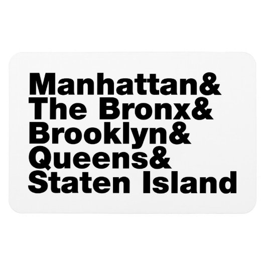Five Boroughs ~ New York City Magnet (Horizontal)