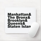 Five Boroughs ~ New York City Mousepad (Mit Mouse)