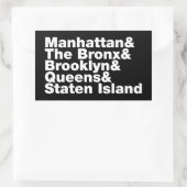 Five Boroughs ~ New York City Rechteckiger Aufkleber (Tasche)
