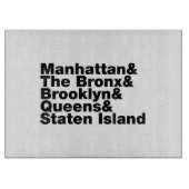 Five Boroughs ~ New York City Schneidebrett (Vorderseite)