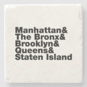 Five Boroughs ~ New York City Steinuntersetzer (Vorderseite)