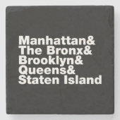 Five Boroughs ~ New York City Steinuntersetzer (Vorderseite)