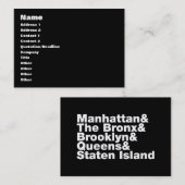 Five Boroughs ~ New York City Visitenkarte (Vorne/Hinten)